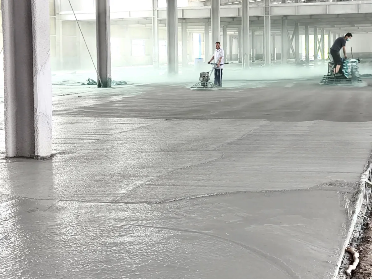 九大街福登门食品厂大面积厂房地坪施工现场